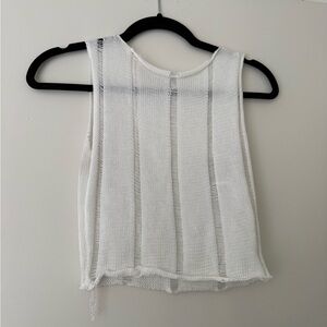 White Sleeveless Knit Top